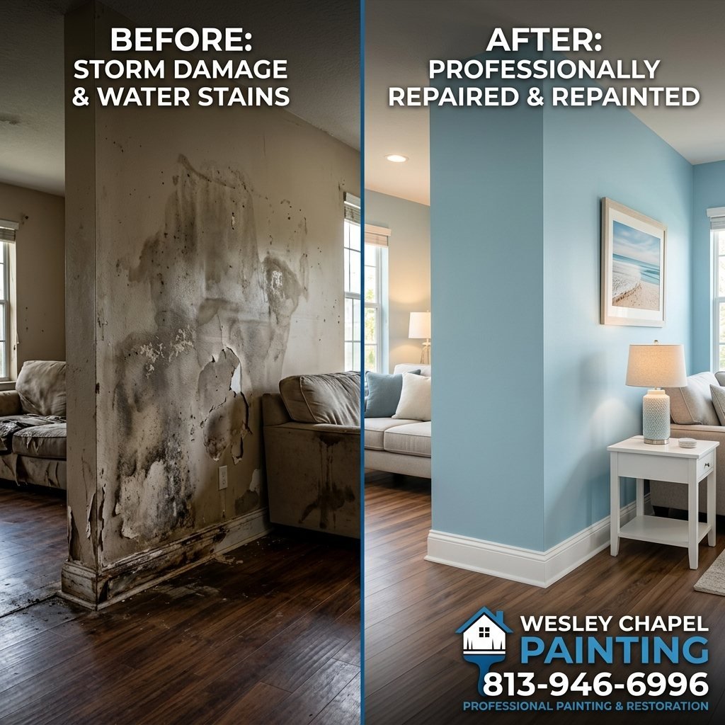Smoke Damage Repainting After House Fire in Wesley Chapel, Florida