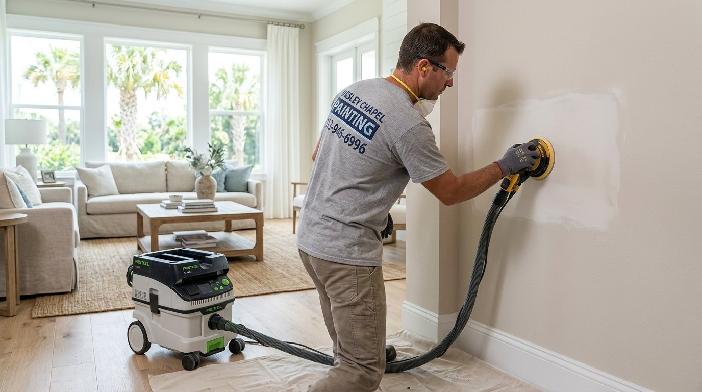 Wall Cracks Before Painting in Wesley Chapel, Florida